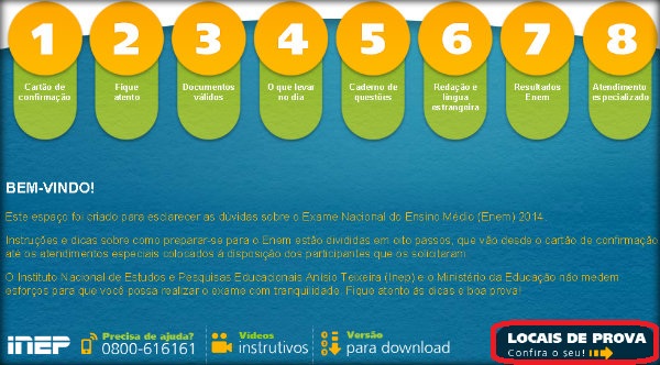 Cartão do Enem 2014 