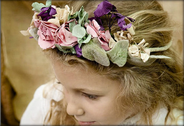 Tiaras de flores para daminhas 