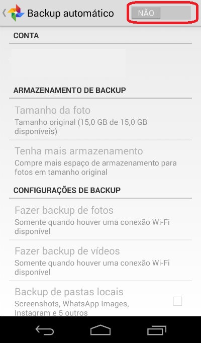 Como retirar o backup automático no Moto G - Fc Noticias