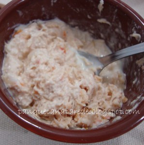 Recheio de frango para panqueca